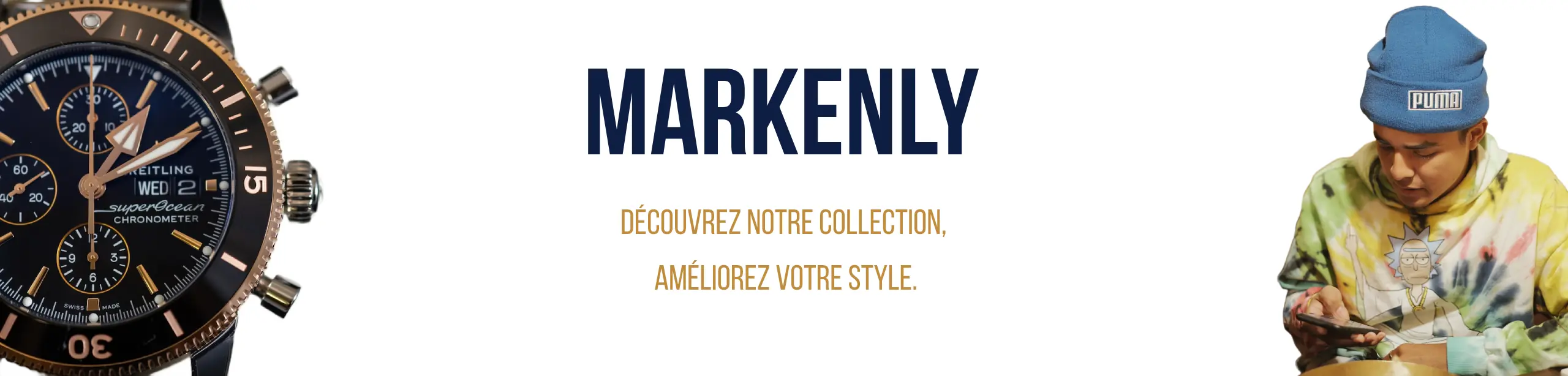 Hero image containing the site name and a shoe